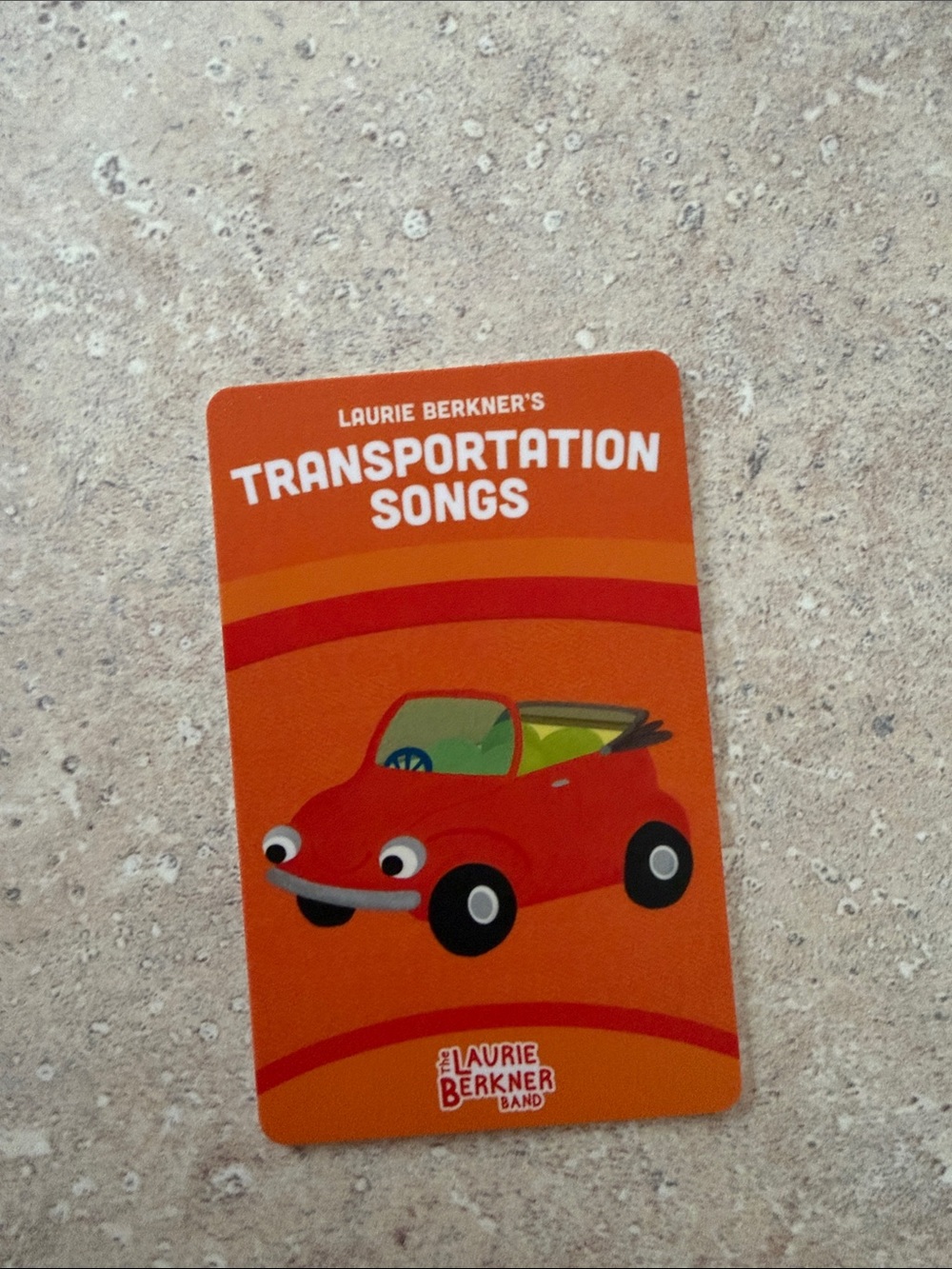 Laurie Berkner Transportation Songs - Red Kids Learning Card